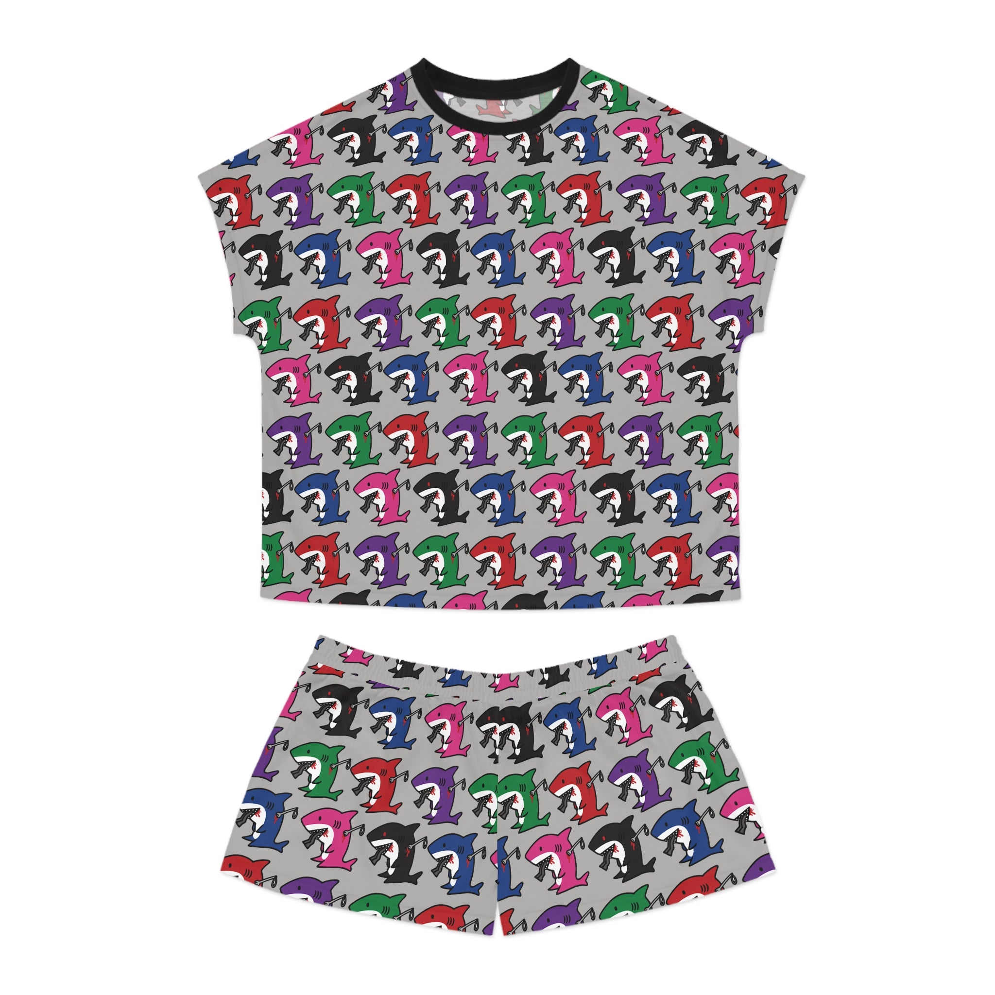 Slit Gill Pattern Pajama Set